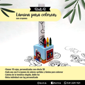 Caja Cubo para colorear